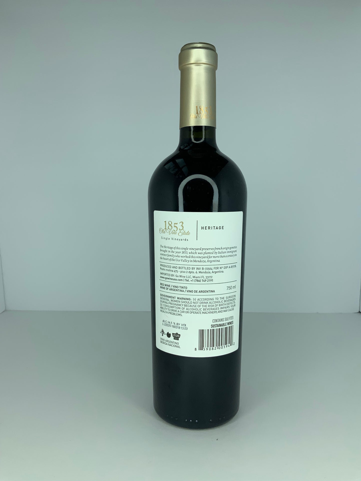 Malbec 2016 Heritage 1853 Old Vine Estate