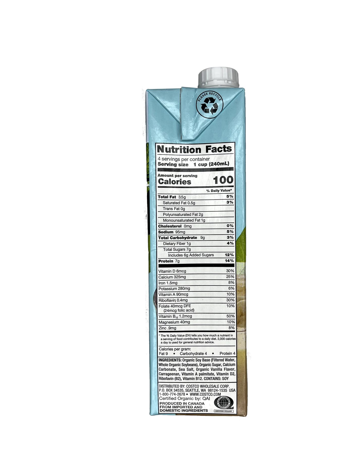 Organic Soy Vanilla Kirkland