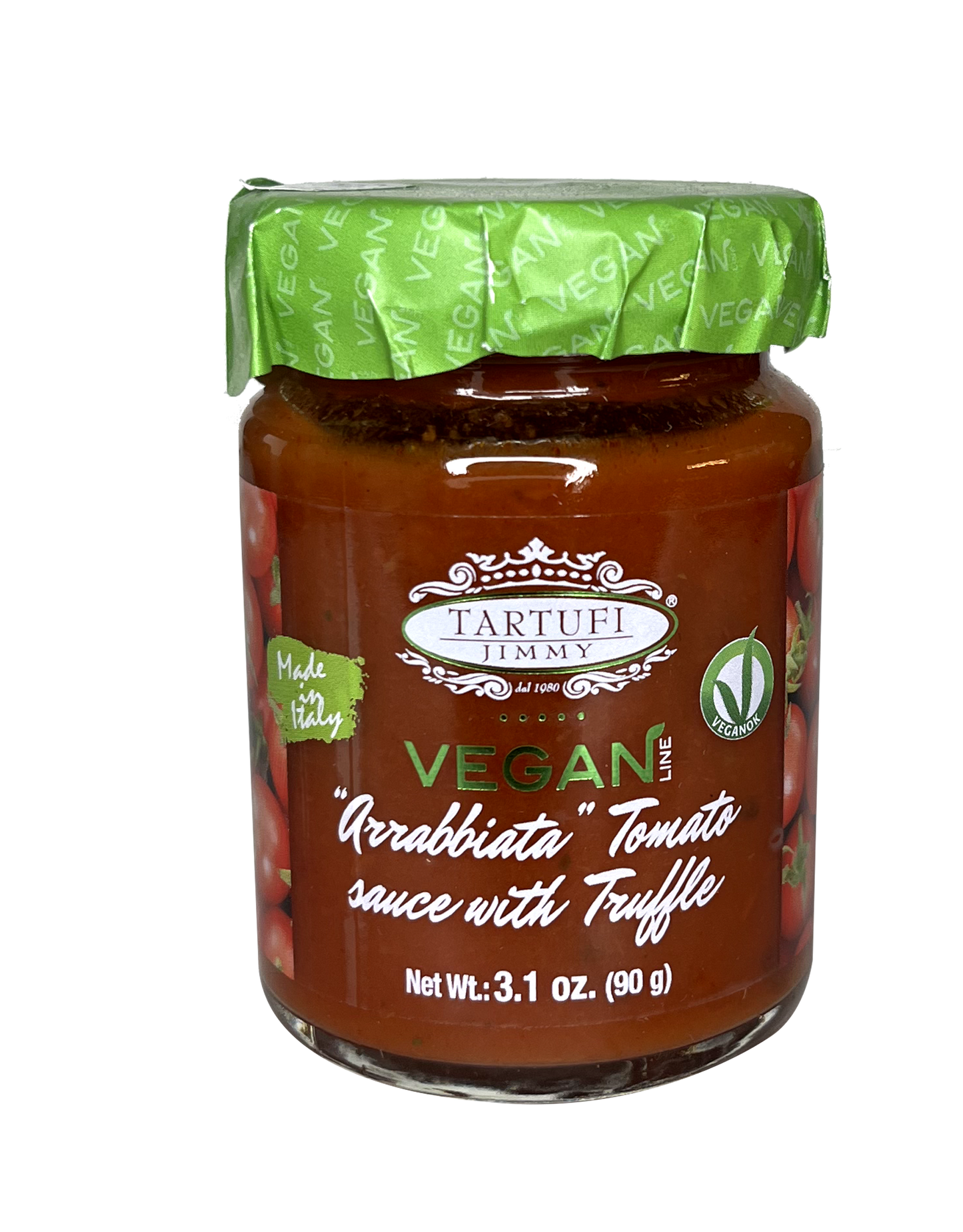 Vegan Arrabbiata tomato sauce with truffle Tartufi Jimmy